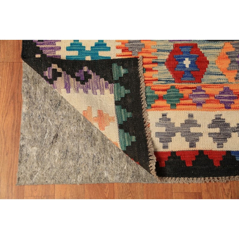 Southwestern Style Kilim Large Rug Flatweave Oriental Wool Carpet - 10'2"x 16'0"