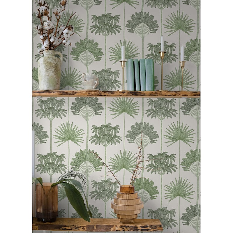 NuWallpaper Kentia Green Peel and Stick Wallpaper