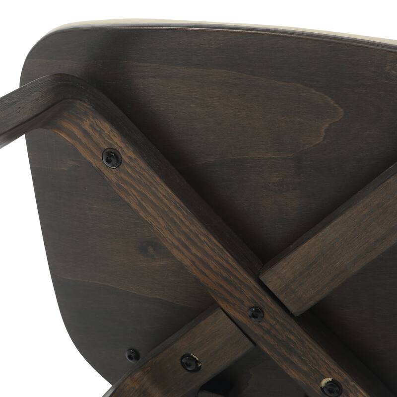 Leather Dining Chairs with Poplar Wood Frame and Open-Back Design Side Chair
