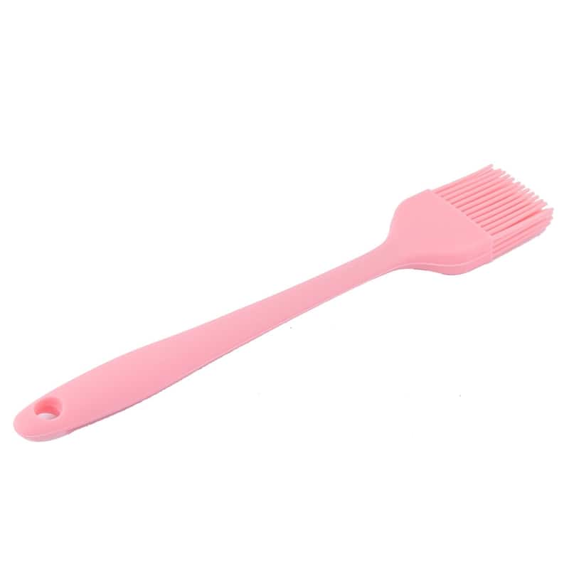 Outdoor Silicone Pastry BBQ Grill Roast Basting Barbecue Oil Brush - Pink - 8.3" x 1.4" x 0.5"(L*W*T)