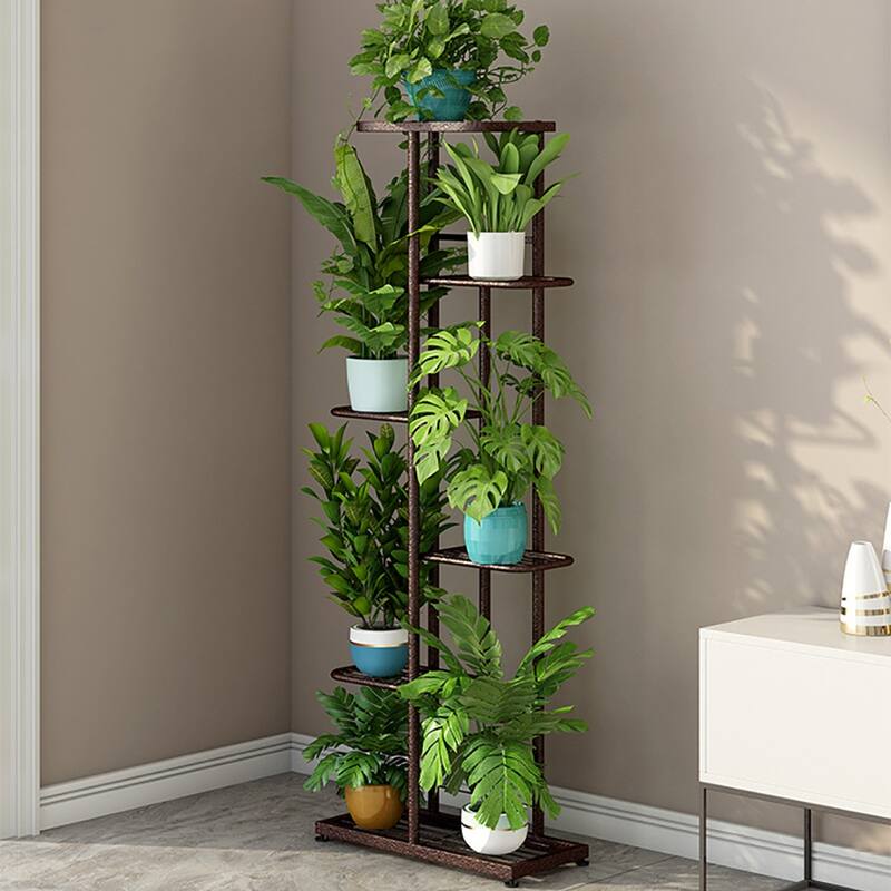 6 Tier Plant Stand, 7 Potted Indoor Tall Plant Holders, Corner Metal Tiered Plant Stands, Multiple Plant Display Rack