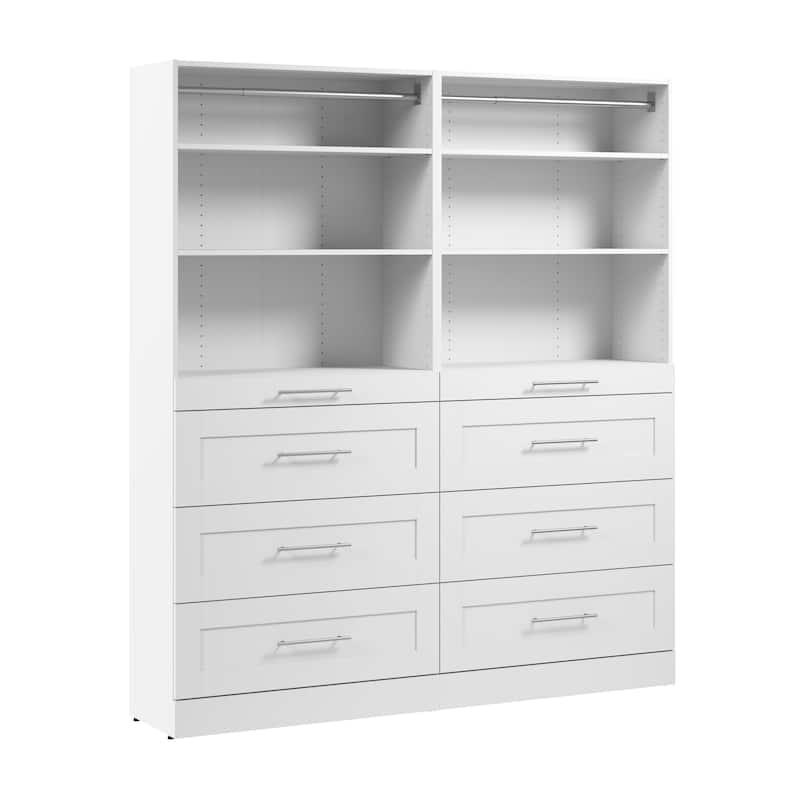 Bestar Florence 71W x 16D Closet System with Drawers, Shaker
