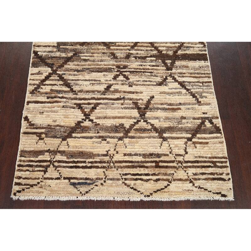 Contemporary Gabbeh Kashkoli Area Rug Handmade Oriental Wool Carpet - 3'2" x 4'10"