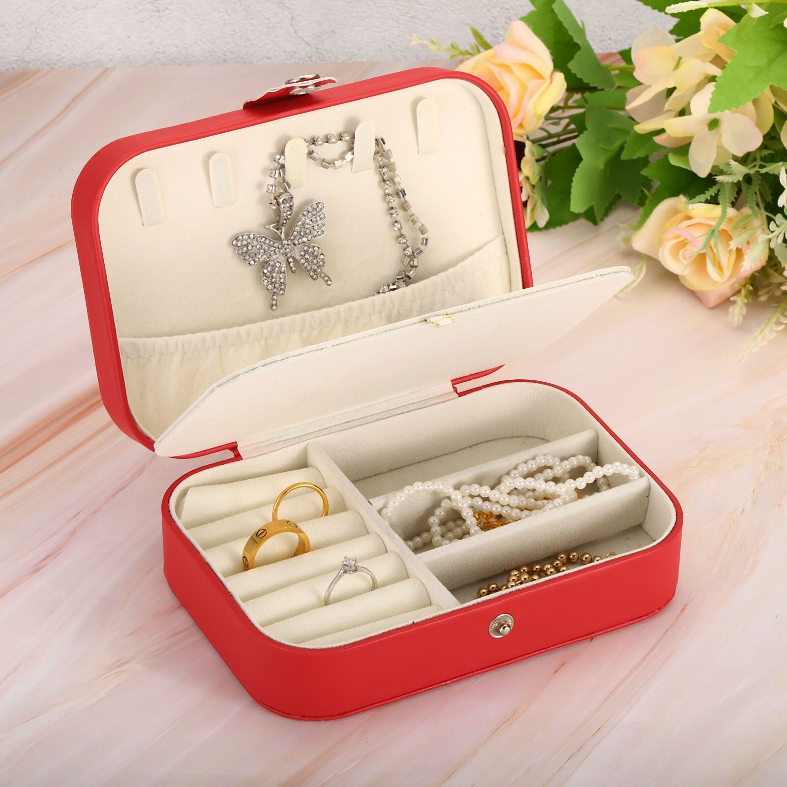 Travel Jewelry Case Small Jewelry Organizer Jewelry Box Double Layer - On  Sale - Bed Bath & Beyond - 38150892