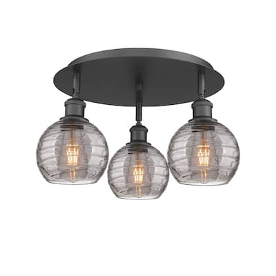 Innovations Lighting 516-3C 9 18 Athens Deco Swirl Semi-Flush Athens