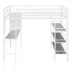 preview thumbnail 12 of 34, Stylish Metal Loft Bed Frame with 3 Layers of Shelves, Desk, Whiteboard, Ladder and Guardrails, Large Space Underneath