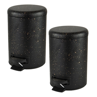 Elle Décor 2 Pack Speckled Design 3 Liter Step Bin with Lid Trash Can