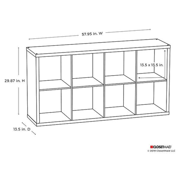 ClosetMaid 4583 Bookcase Open Back 8Cube Storage Organizer, White (2 Pack) 55 Bed Bath