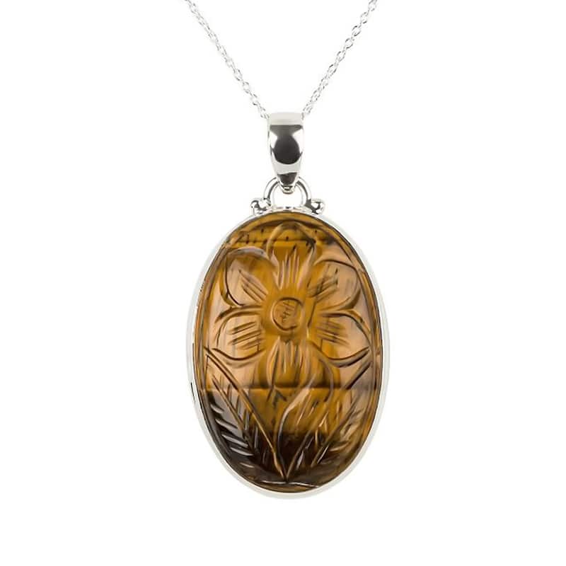 925 Sterling Silver Tiger Eye Pendant