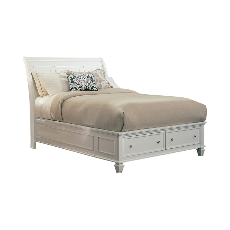 Fresnes White 4-piece Queen Bedroom Set with 2 Nightstands and Chest