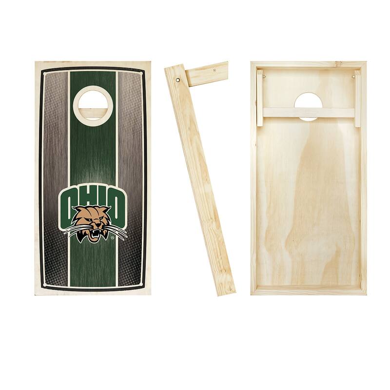 Ohio Bobcats Striped NCAA Team Cornhole Boards