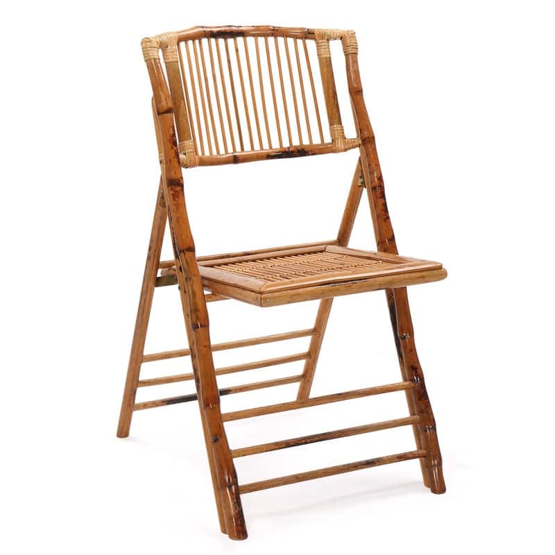 VINGLI Rattan Bamboo Dining Chair Folding Chair for Outdoor Indoor - Single