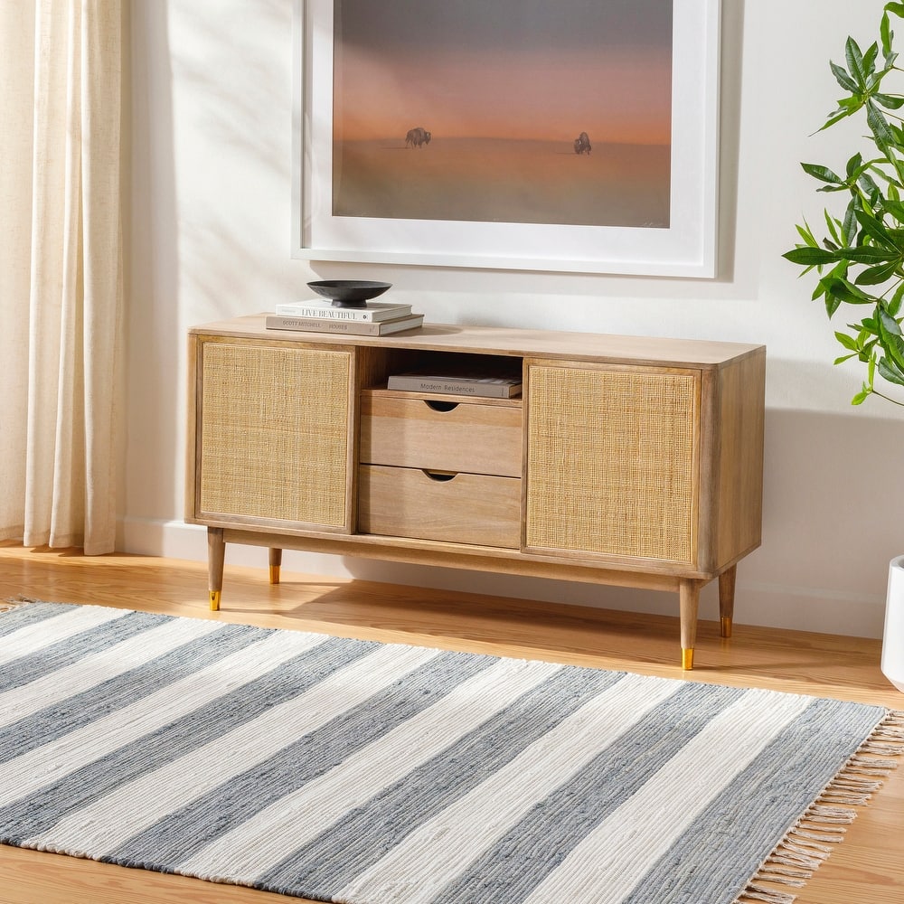Livabliss Cotone Handmade Casual Striped Area Rug