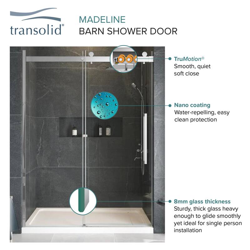 Transolid MBDT606008C-R 60" High x 60" Wide Bypass Frameless Shower
