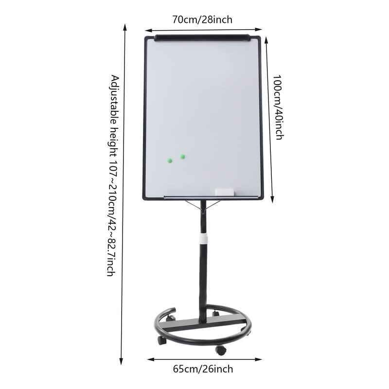 Black Mobile Whiteboard/Flipchart Easel 28 X 40inch On Sale