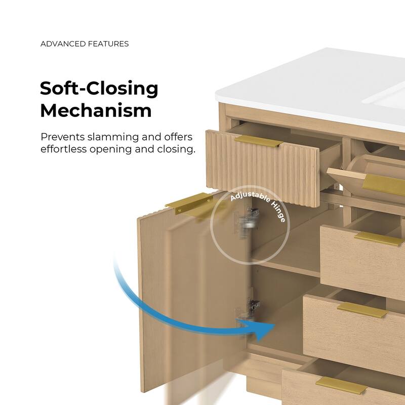 OVE Xander Bathroom Vanity with White Engineered Stone Top