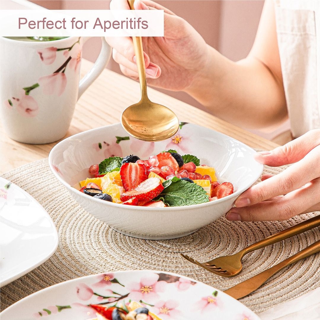 VEWEET Annie Porcelain Elegant Dinnerware Set 60 Piece