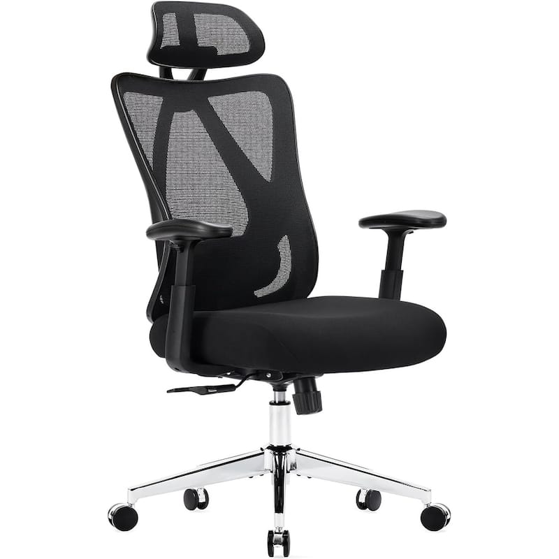 Home Office Desk Chair, Ergonomic Rolling Work Swivel High Back - 27.56"D x 26.77"W x 46.46"H