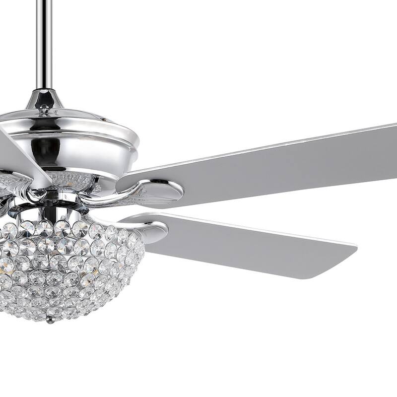 Lillibet 52" 3-Light Traditional Transitional Iron LED CEILING FAN, Chrome by JONATHAN Y