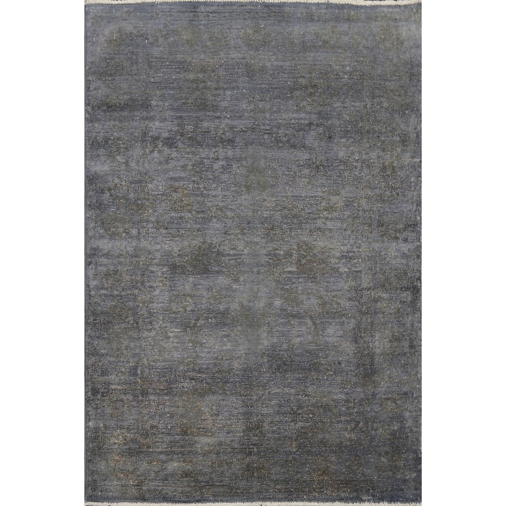 Contemporary Gabbeh Kashkoli Wool Area Rug Hand-knotted Office Carpet - 3'4" x 4'11"