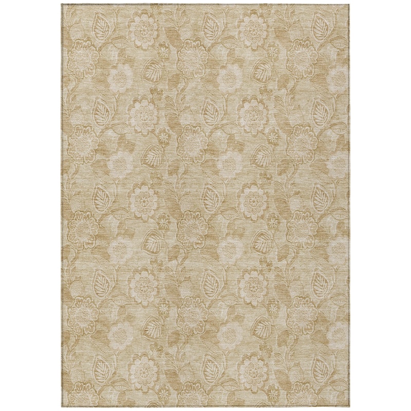 HomeRoots Floral Transitional Rectangle Outdoor Rug