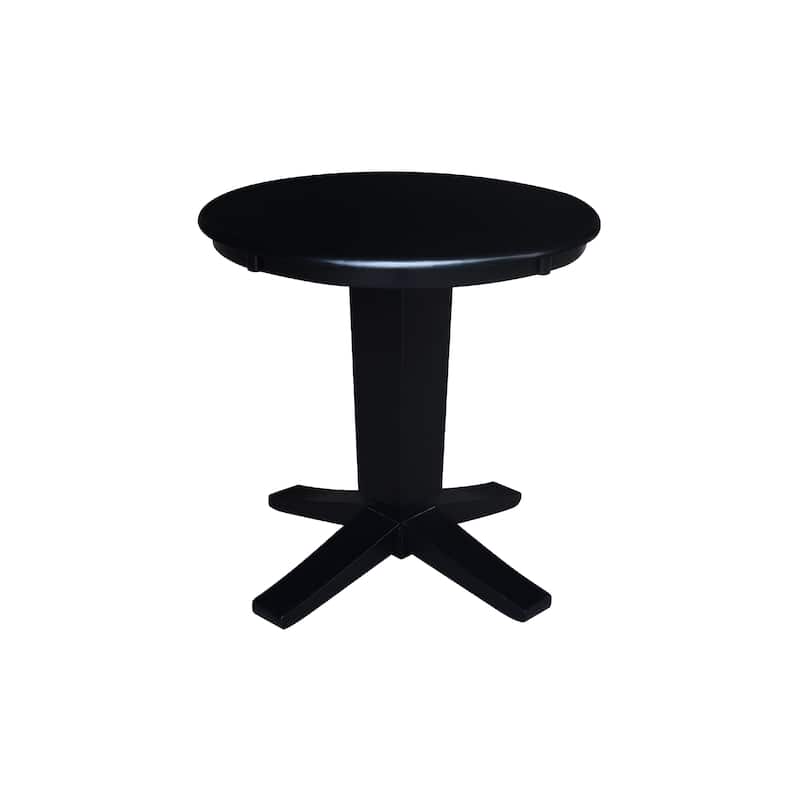 30 in Solid Wood Round Top Pedestal Dining Table with 2 Dining Chairs