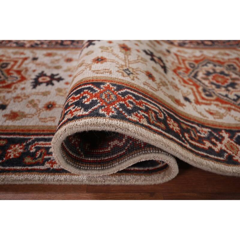 Geometric Heriz Serapi Oriental Runner Rug Handmade Wool Carpet - 2'7"x 8'0"