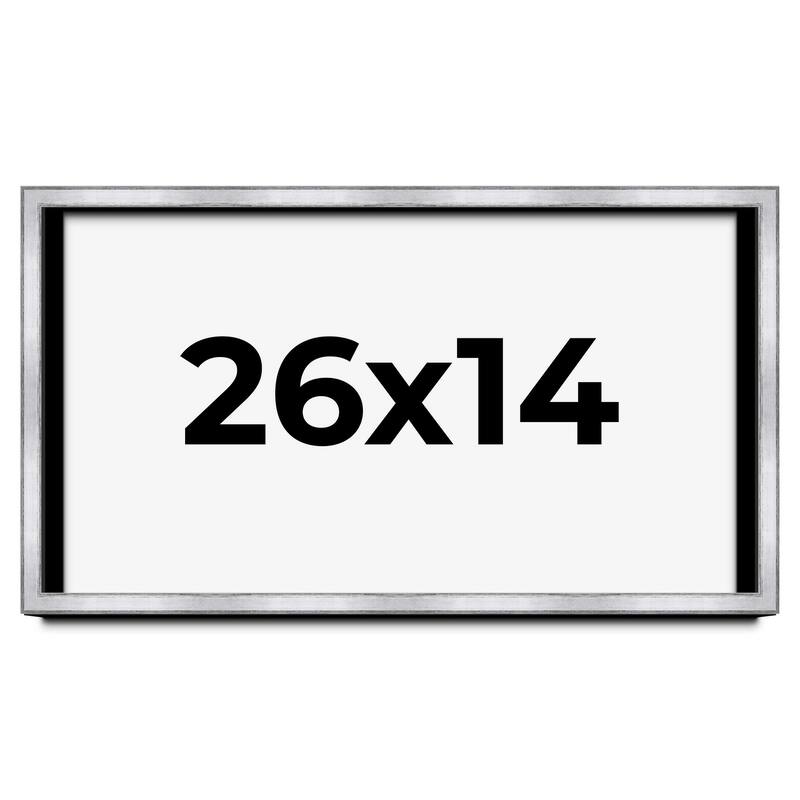 26x14 Shadow Box Frame Silver | 1.375 Inches Deep Real Wood