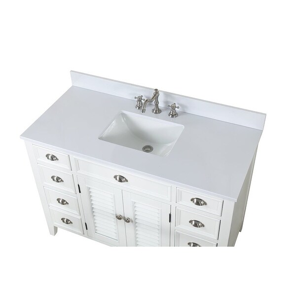 46 Inch White Single Sink Bathroom Vanity - Bed Bath & Beyond