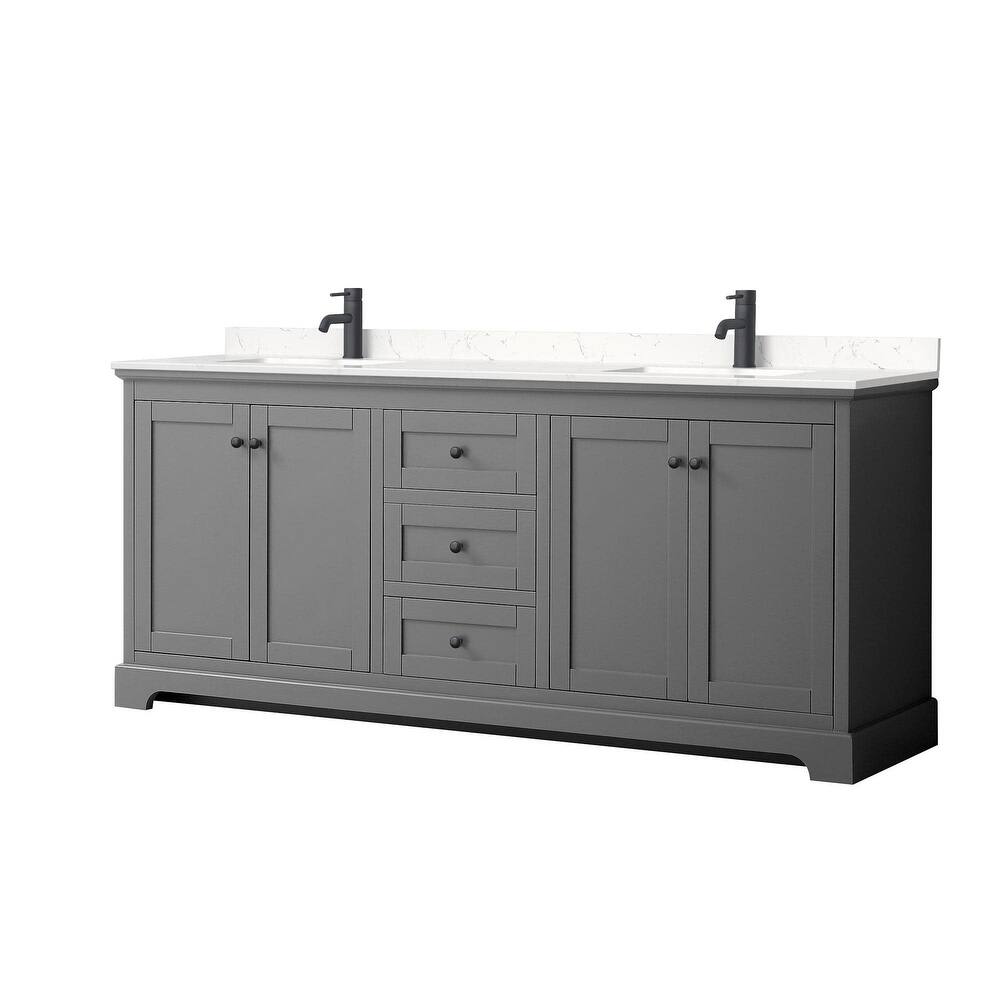 Wyndham Collection Avery 80" Free Standing Double Basin Vanity Set