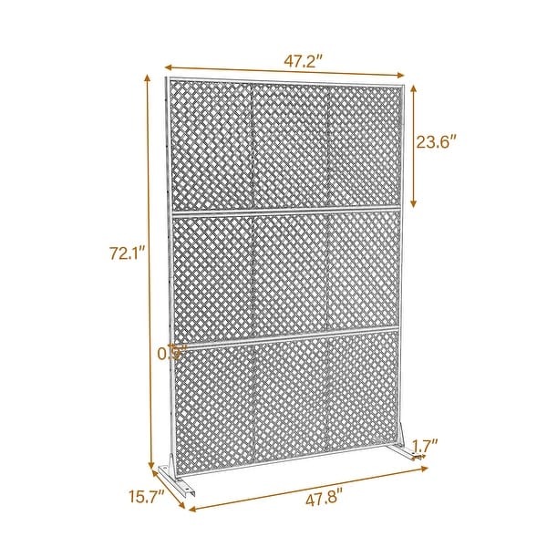dimension image slide 13 of 14, Outdoor Privacy Screen with Stand for Patio Garden Metal Fence