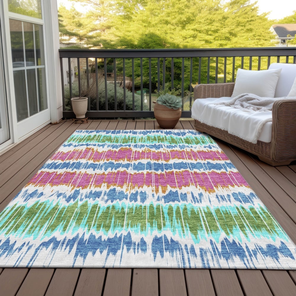 Machine Washable Indoor/ Outdoor Chantille Contemporary Ombre Rug