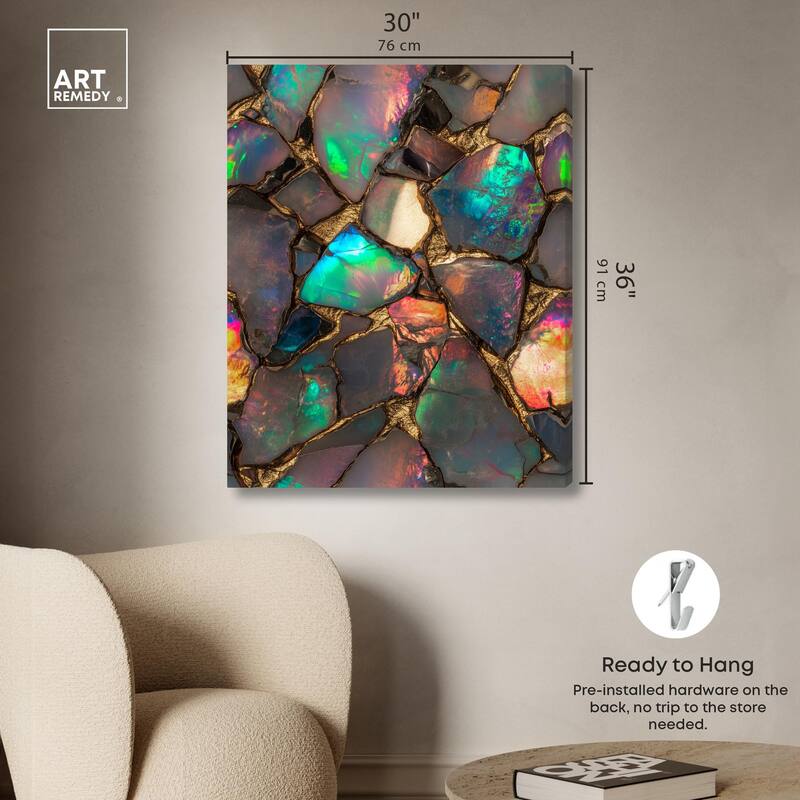 Stonic Rainbow Canvas by Art Remedy, Gallery Wrapped