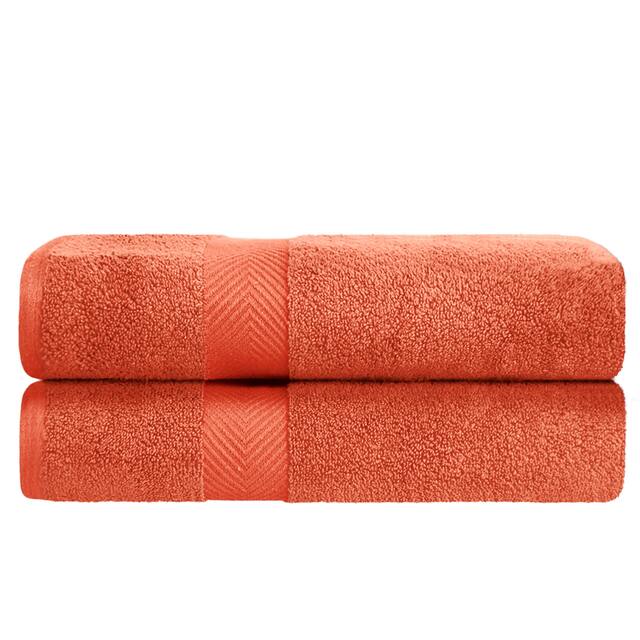 Miranda Haus Absorbent Zero Twist Cotton Bath Towel (Set of 2)