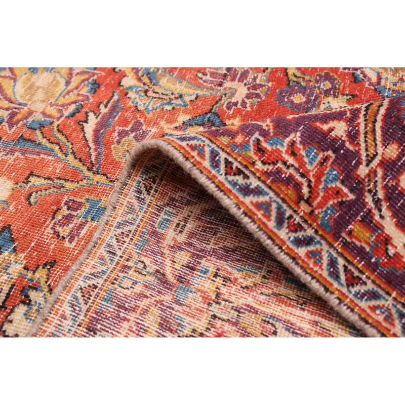 ECARPETGALLERY Hand-knotted Antalya Vintage Light Red Wool Rug - 8'10 x 12'11