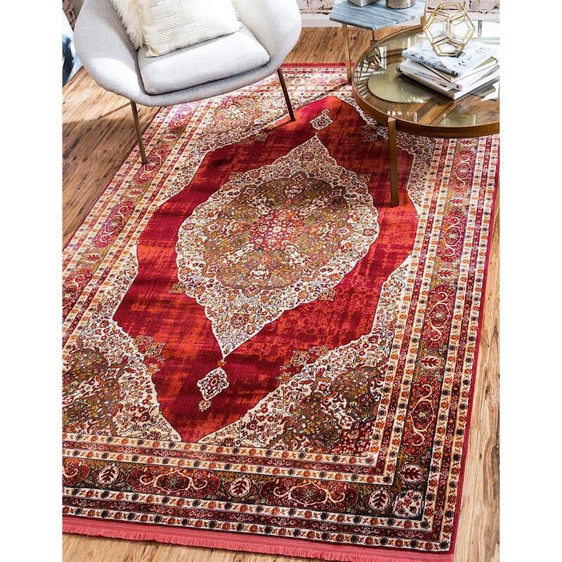 Traditional Samana Collection Area Rug - 4'3"x6' - Red