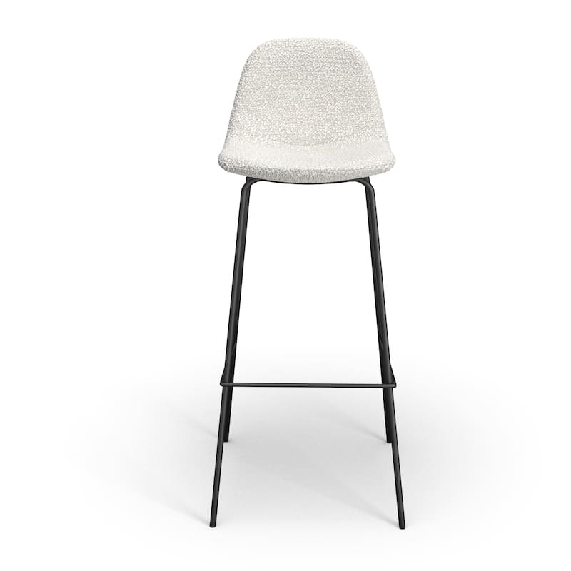 Maxine Boucle Bar Height Stools Black Legs (Set of 2)