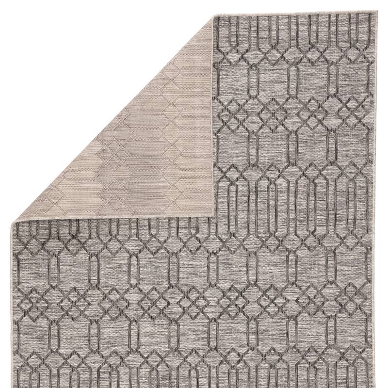 Nikki Chu Calcutta Indoor/ Outdoor Geometric Gray Area Rug