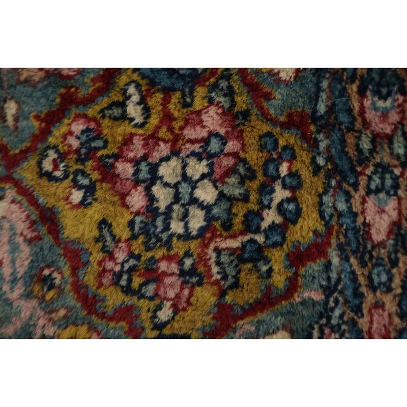 Hand Knotted Oriental 100% Wool Carpet Traditional Floral Beige & Ivories Kerman Area Rug - 15' 2'' X 8' 6''