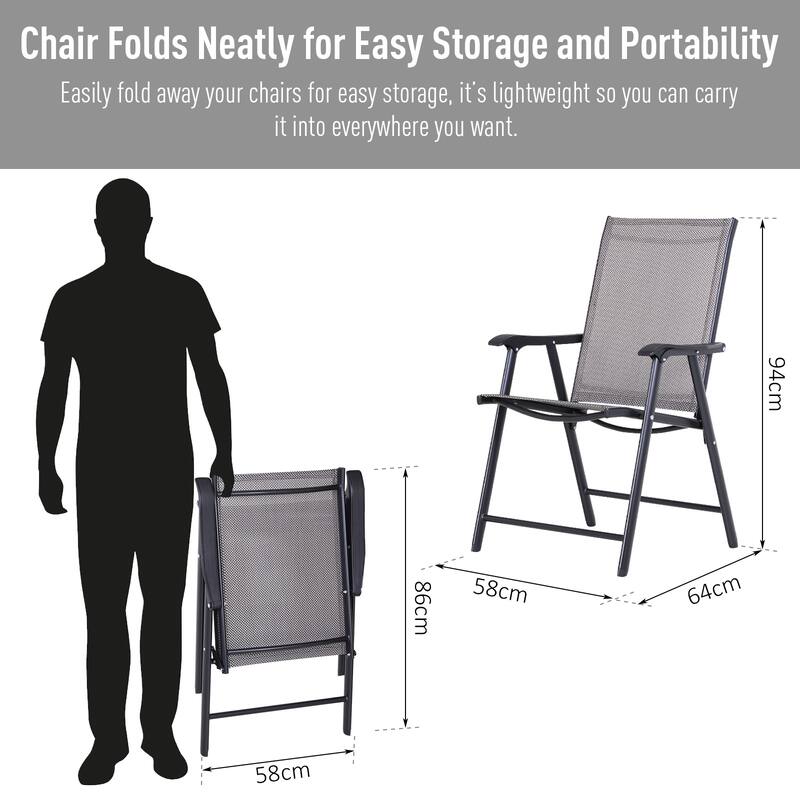 Podena Grey Folding Patio Chairs (Set of 2) by Havenside Home