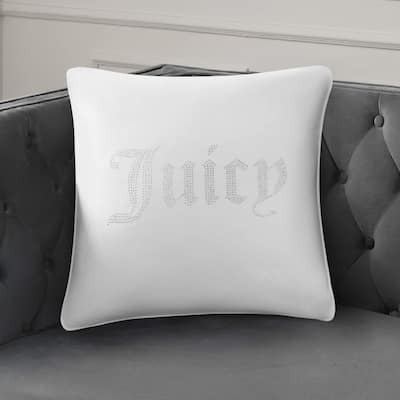 Juicy Couture Rhinestone Logo Premium Throw Pillow 20" x 20"