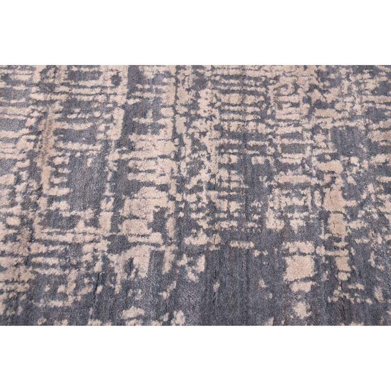 ECARPETGALLERY Hand Loomed Elysian Light Denim Blue Rug - 8'1 x 9'10