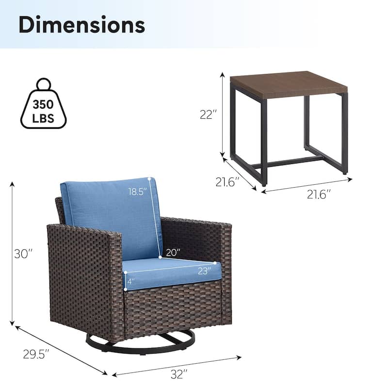 Outdoor Swivel Glider Chairs with Soft Cushion