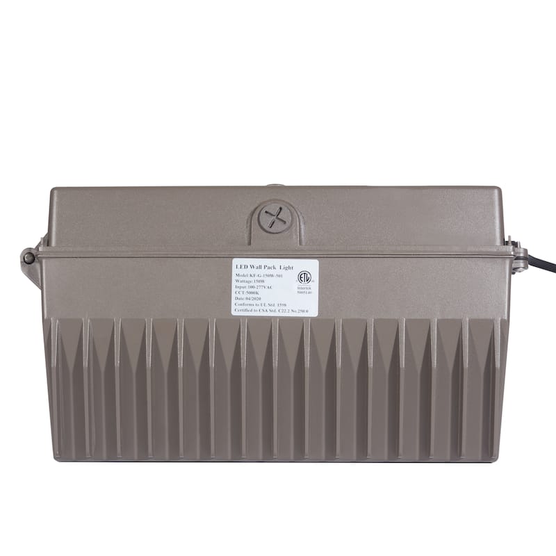 SAFAVIEH Lighting Albi Commercial Lighting LED Wall Pack Light 150W 16800 Lumens - Bronze - 14Wx7Dx9H