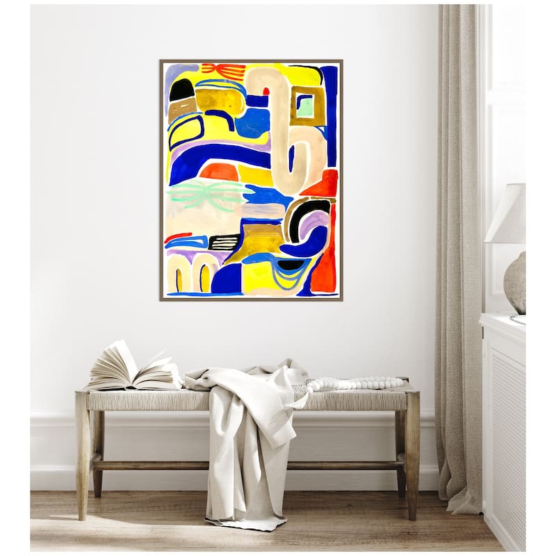 Kate and Laurel Sylvie Abstract 04 Framed Canvas by Emma Daisy