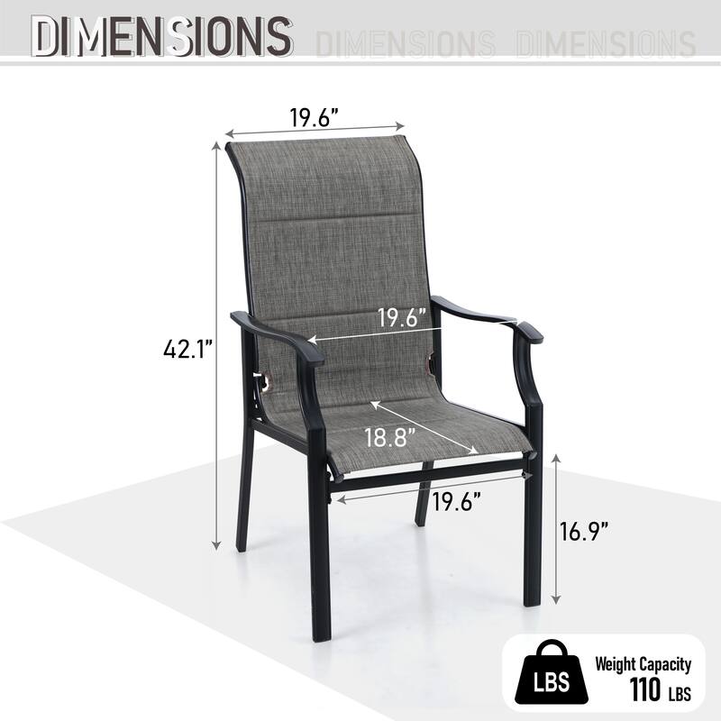 MAISON ARTS Patio Dining Set 9/7 Pieces Outdoor Metal Furniture Set, 8/6 C Spring Motion Chairs and 1 Expandable Table