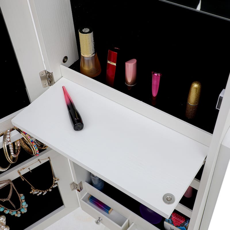 MDF Jewelry Storage Mirror Cabinet With LED Lights