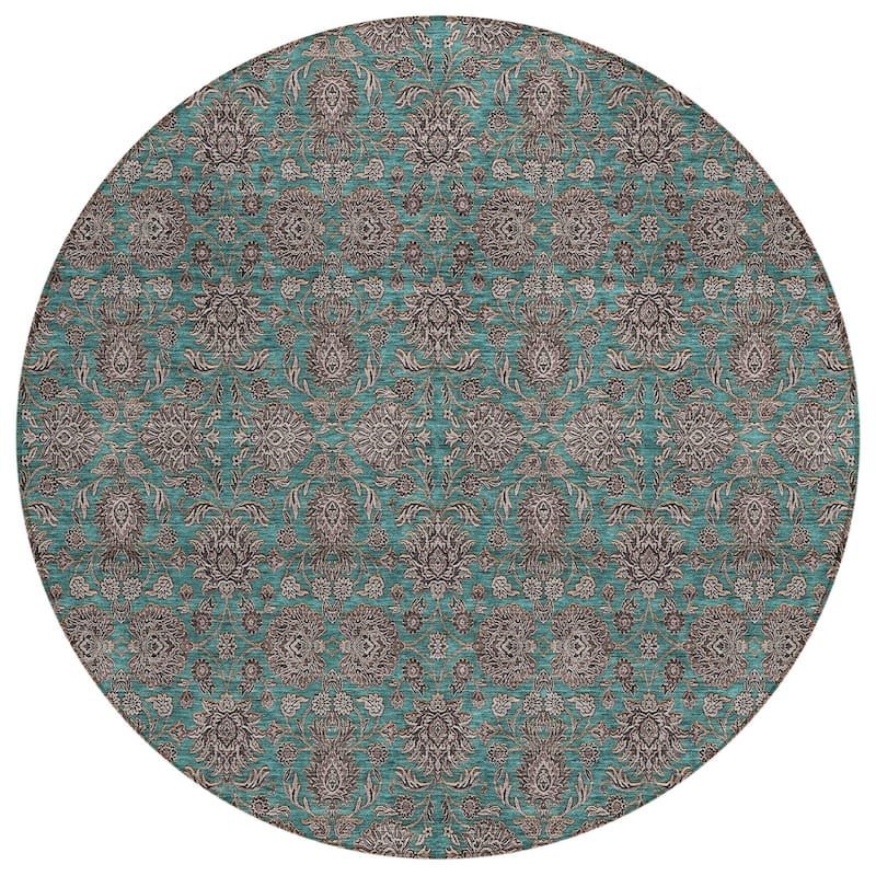 HomeRoots Floral Transitional Rectangle Outdoor Rug