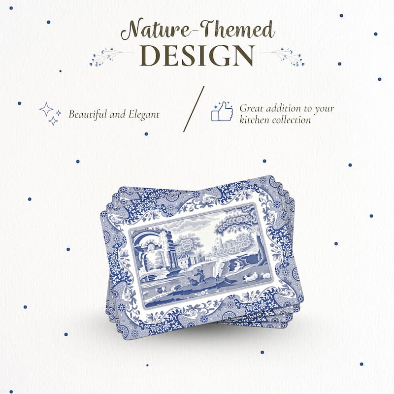 Pimpernel Set of 4 Blue Italian Placemats - 15.7 inches x 11.7 each