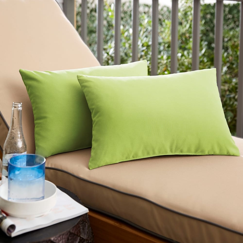 Sorra Home Sloane Apple Green Indoor/ Outdoor Knife Edge Pillow Set
